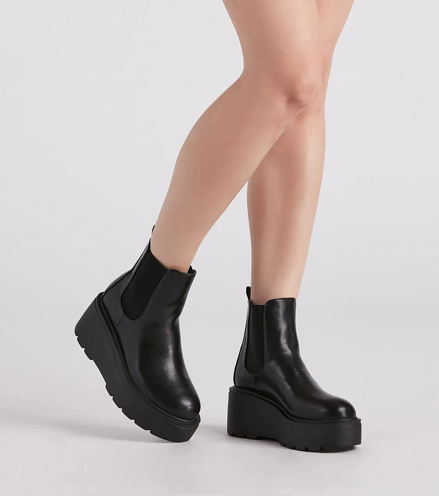 It's True Lug Platform Booties