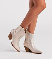 Glitzy Rhinestone Western Booties