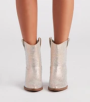 Glitzy Rhinestone Western Booties