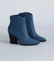 Country Nights Denim Western Booties