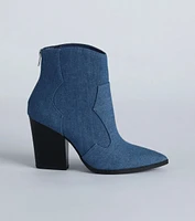 Country Nights Denim Western Booties