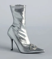 Point Me To Chic Rhinestone Stiletto Booties