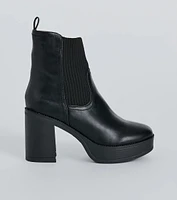 Next Level Style Faux Leather Platform Booties