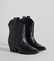 Pay A Visit Western Faux Leather Booties