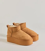 Cozy Feels Faux Sherpa Lined Platform Booties