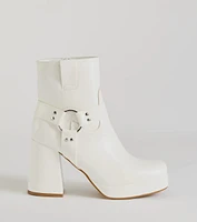 Hot Girl Walk Moto Block Heel Platform Booties