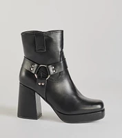 Effortless Edge Moto Faux Leather Booties