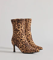 Fierce Strut Leopard Print Stiletto Booties