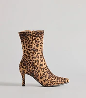 Fierce Strut Leopard Print Stiletto Booties