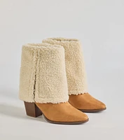 Cozy Vibes Faux Sherpa Foldover Booties