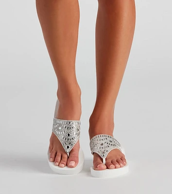 Standout Glam Thong Wedge Sandals