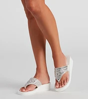 Standout Glam Thong Wedge Sandals