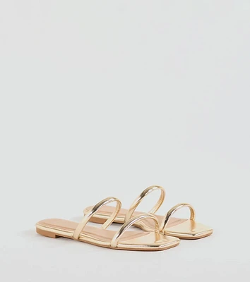 All Time Favorite Strappy Metallic Flat Sandals