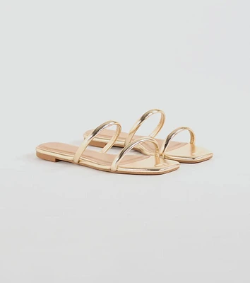 All Time Favorite Strappy Metallic Flat Sandals