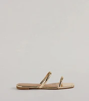 All Time Favorite Strappy Metallic Flat Sandals