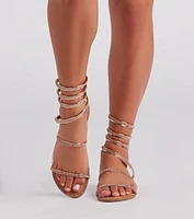 Level Up Rhinestone Spiral Sandals