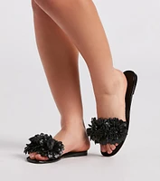 Pretty And Bold Floral Jelly Sandals