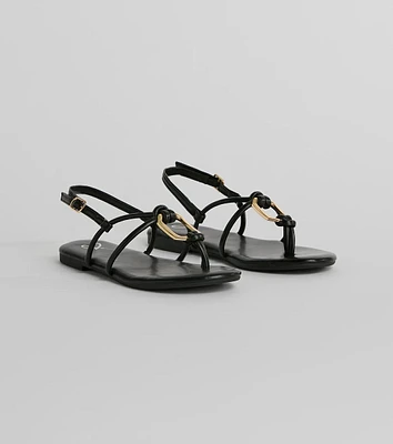 All Things Chic Strappy Charm Flat Sandals