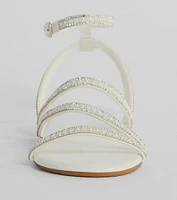 Stunning Artistry Crystal Faux Pearl Strappy Sandals