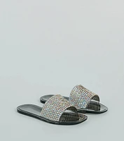 Slip Into Luxury Rhinestone Flat Jelly Sandals