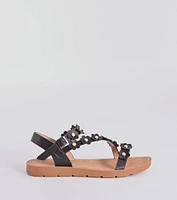 Floral Cutie Strappy Faux Leather Sandals