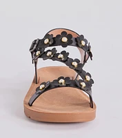 Floral Cutie Strappy Faux Leather Sandals