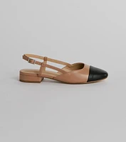 New Expression Square Toe Slingback Patent Flats