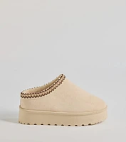 Cozy Glam Faux Suede Platform Slippers