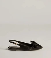 Elegant Charm Faux Leather Bow Flats