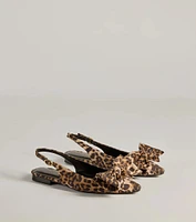 Spotted Allure Leopard Print Bow Flats