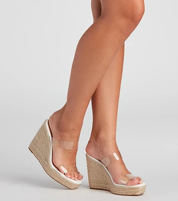 Style On Lock PVC Espadrille Wedges