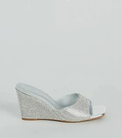 All Star Glitz Rhinestone Square Toe Wedges