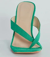 Summer Muse Linen Thong Wedges