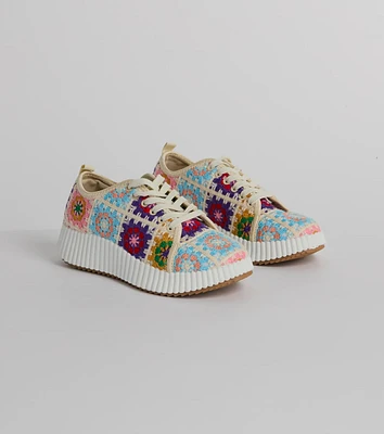 Flower Child Crochet Platform Sneakers