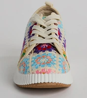 Flower Child Crochet Platform Sneakers