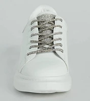 Glam Squad Faux Leather Rhinestone Sneakers