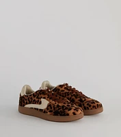 Wildly Cute Leopard Faux Suede Sneakers