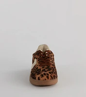 Wildly Cute Leopard Faux Suede Sneakers