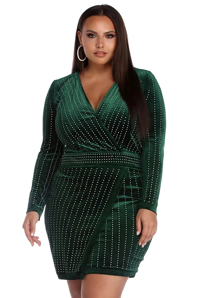 Plus Cassie Velvet Wrap Dress