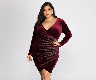 Plus Samantha Wrap Heat Stone Dress