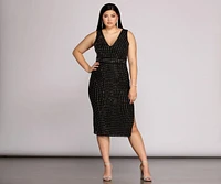 Plus Arielle Heat Stone Midi Dress