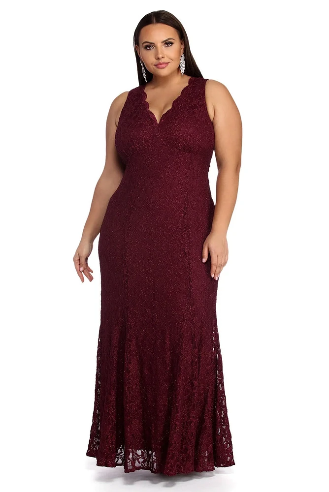 Plus Nicki Formal Glitter Dress