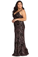 Plus Roseanna Formal Glitter Dress