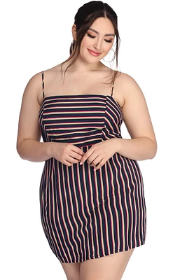 Plus Striped Style Dress