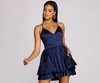 Tammy Taffeta Lace And Layers Dress