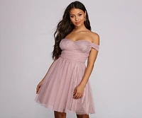 Laura Off The Shoulder Mesh Dress