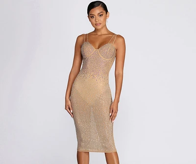 Tarryn Bring the Sparkle Heat Stone Midi Dress