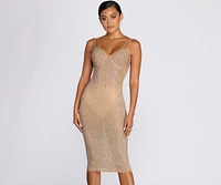 Tarryn Bring the Sparkle Heat Stone Midi Dress