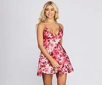 Anja Printed Halter Party Dress