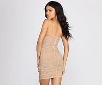 Julissa Knot Front Heat Stone Mini Dress